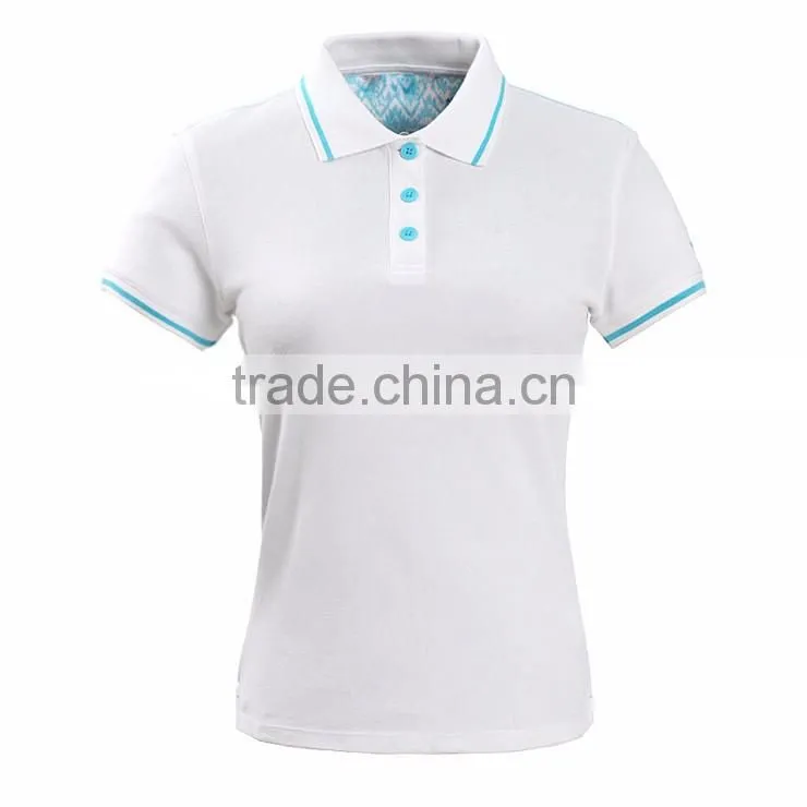Hot Sale Custom New Design Collar Blank Plain Polo T Shirts For Women