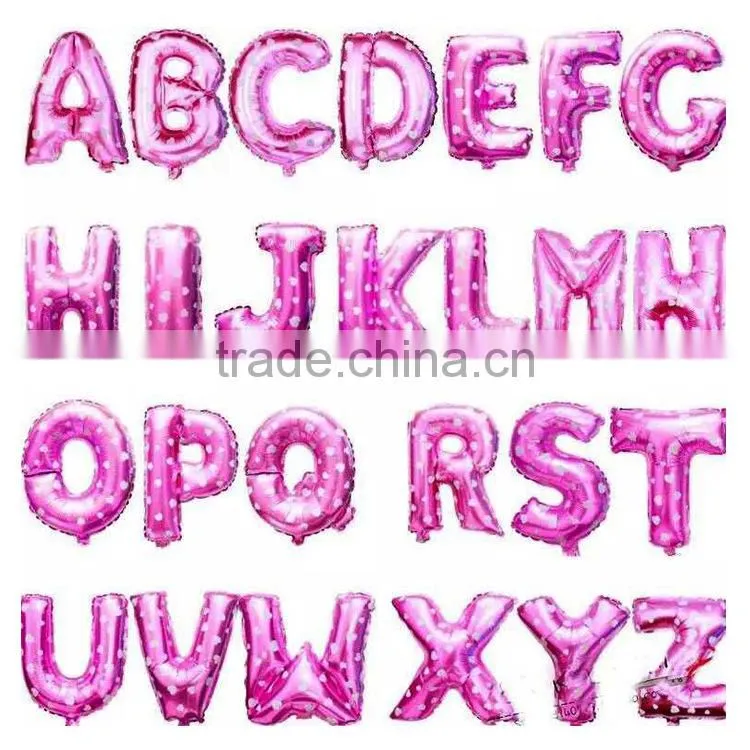 16 inch gold silver blue red color foil letter balloons for party decoration