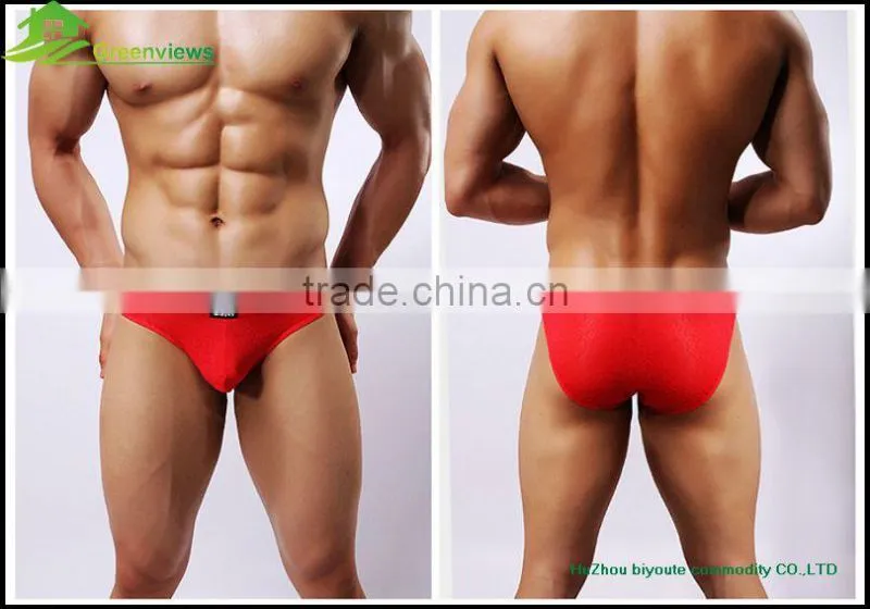 Sexy colorful mens boxer briefs in own design man sexy underwear transparent men's knitted briefs