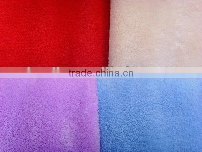 100 polyester solid colour super soft coral fleece fabric
