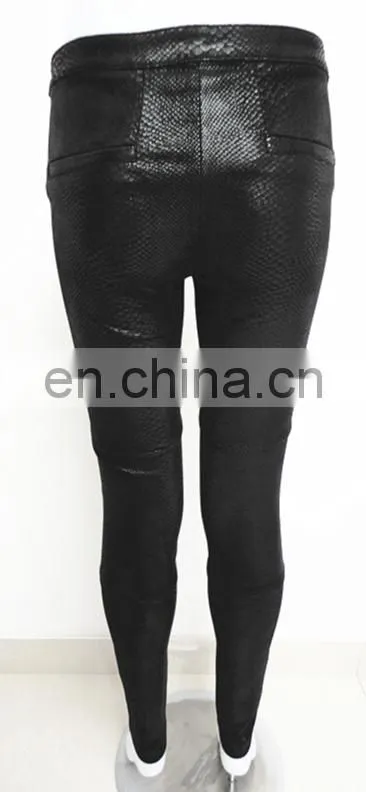 Sexy Picture Leather Leggings Women Stretch pants Leather Leggings