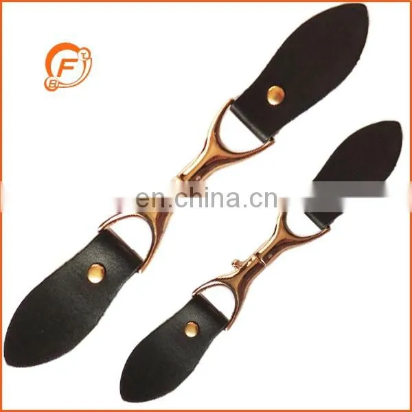 black color leather finishing toggle for coat