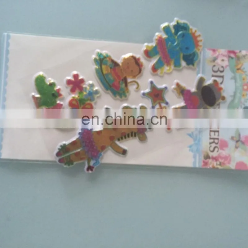 Hot deocrative promotional colorful custom make glitter 3D sticker