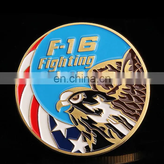 Custom best selling gold plated color filled in American style coin