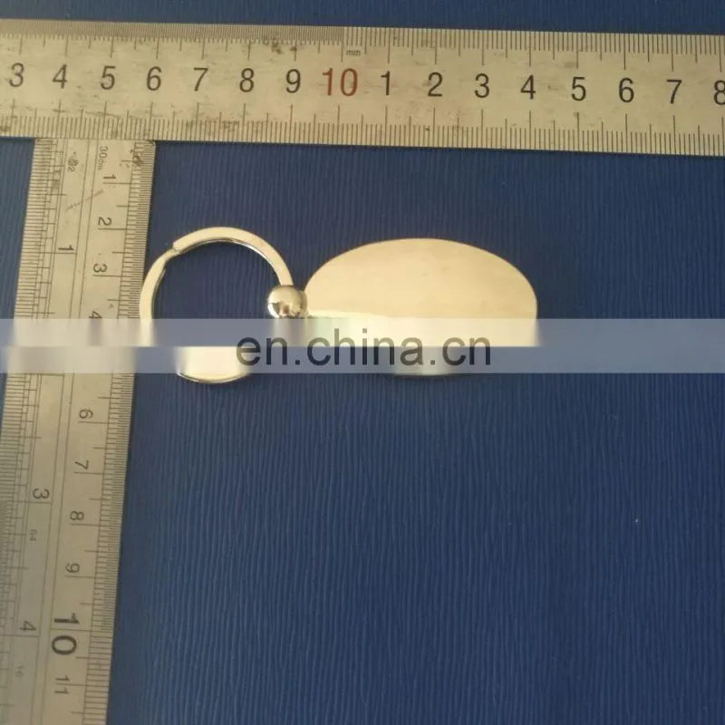 Metal oval key chain with logo in epxoy