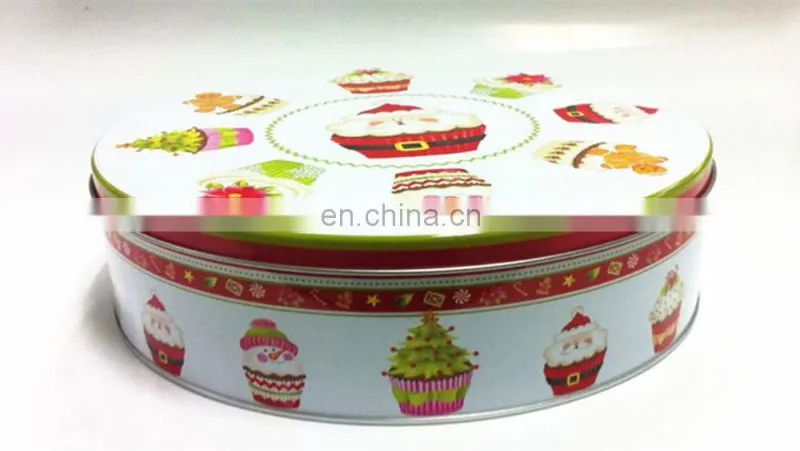 Middle Round Christmas Cake Tin Box