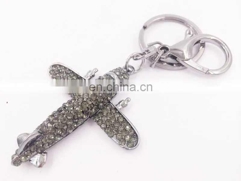 Fashion Aircraft Plane Shaped Metal Key Chain Keyring Styling Accessories Decoration