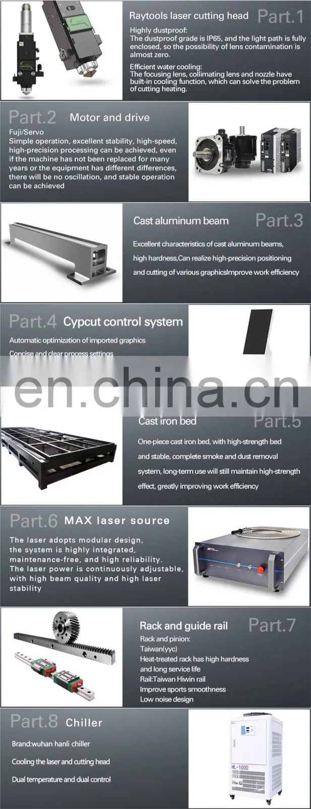 2021 New design high speed and good quality 1530 CNC sheet metal fiber laser cutting machine price