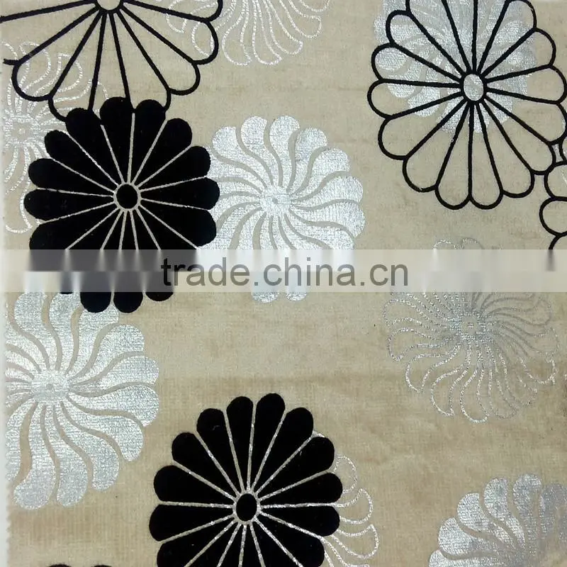 flocking burnt out velvet upholstery fabric