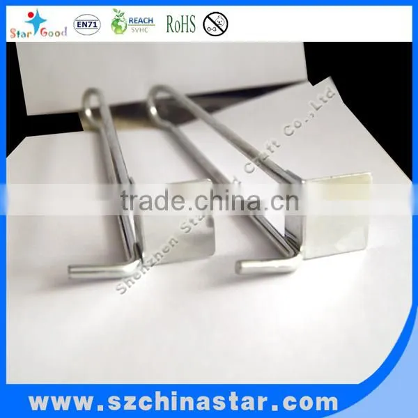 Supermarket products metal display hooks