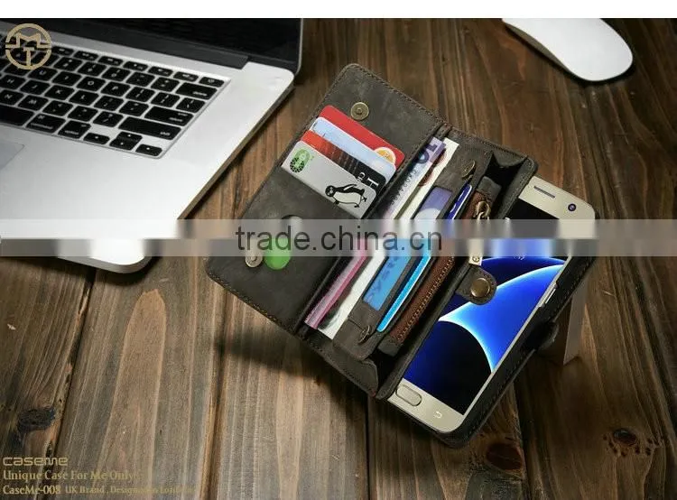 phone case displaying time on the case For Samsung s7 case leather with back card slot