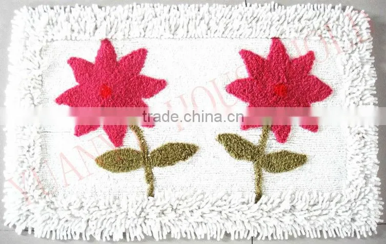 floral design bath mats cotton chenille bath mat