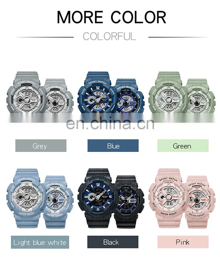 Sanda 299G 292L Leisure Sport Watches for Ladies and Men LED Luminous Waterproof Unique Functional Digital Watches Unisex