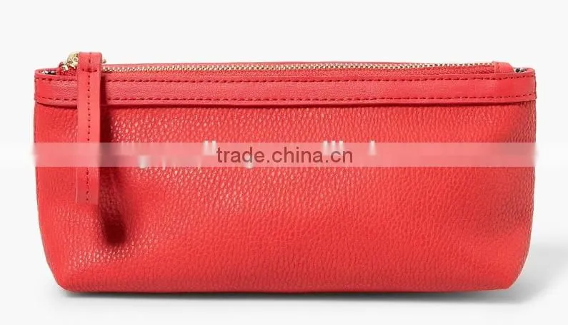 pebbled leather cosmetic bag with wristlet makeup case pouch multiple clutch purse for ladies