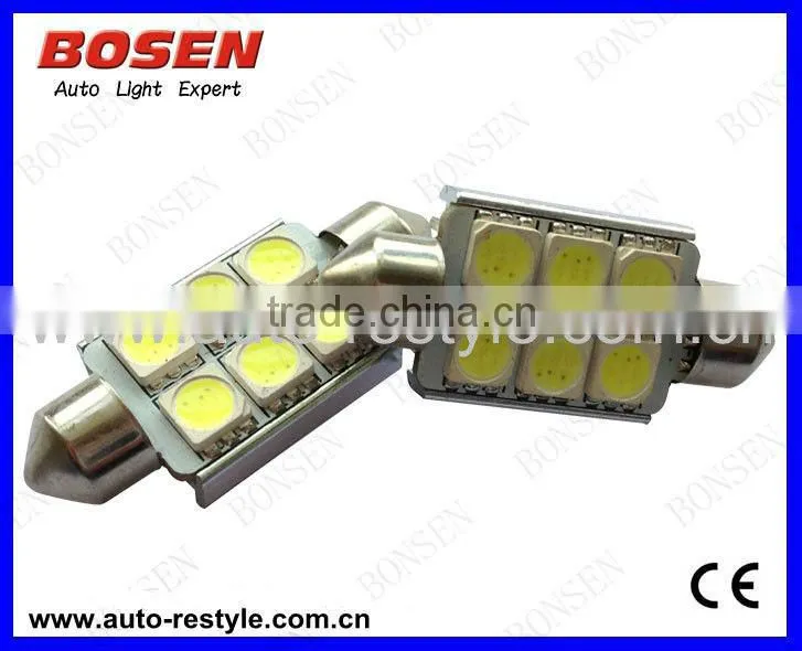 samsung 5060 chip CANBUS festoon 36MM/39MM/42MM 6SMD super bright auto led light