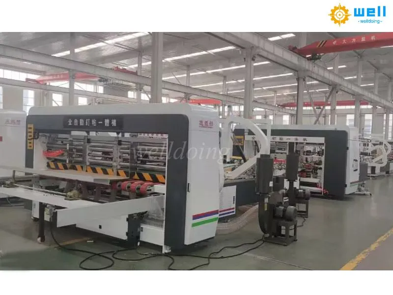automatic carton folder gluer stitcher machine