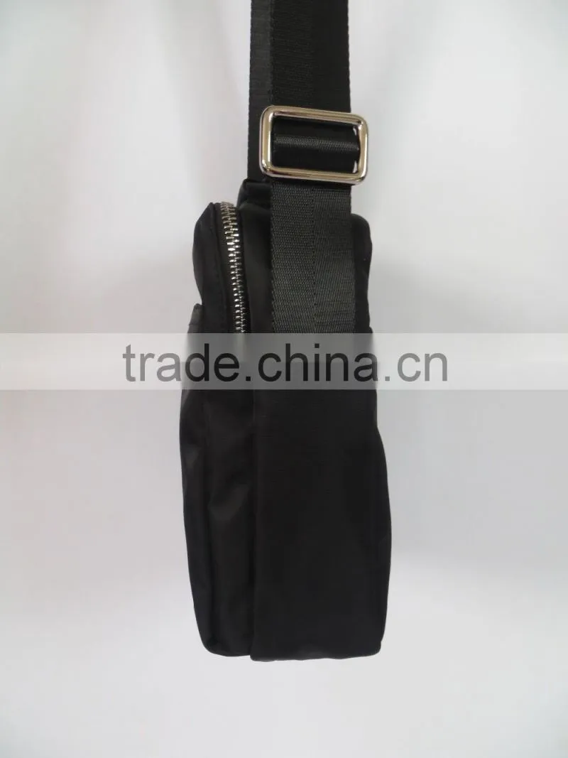 simple style black waterproof long shoulder bag men for daily