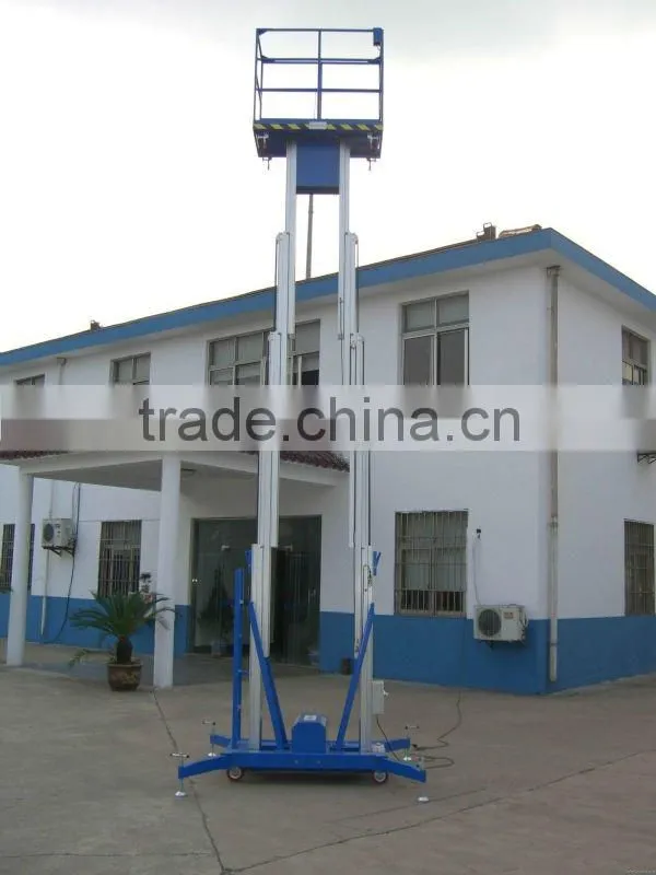 single post mobile hydraulic electric aluminum man telescopic lift