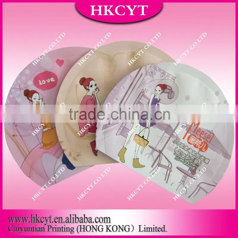 Cute design mylar aluminum foil plastic packaging bag for facial mask/facial mask bag