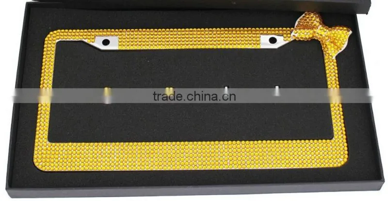 2016 Gold Bling Crystal License Plate Frames