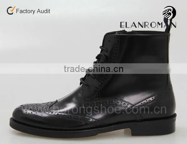 Leather boots men dress boots shoes with zipper
