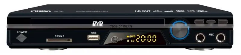 5.1CH portable Home DVD player with display USB SD Karaoke 8 language 32 subtitle in home player