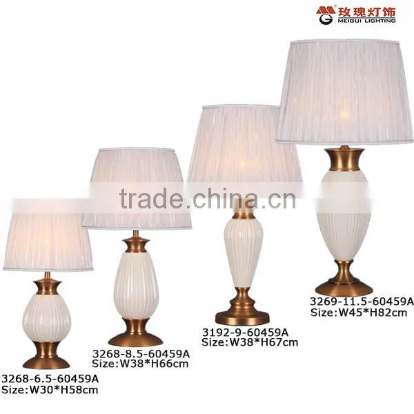 concave-convex ceramic and copper table lamp
