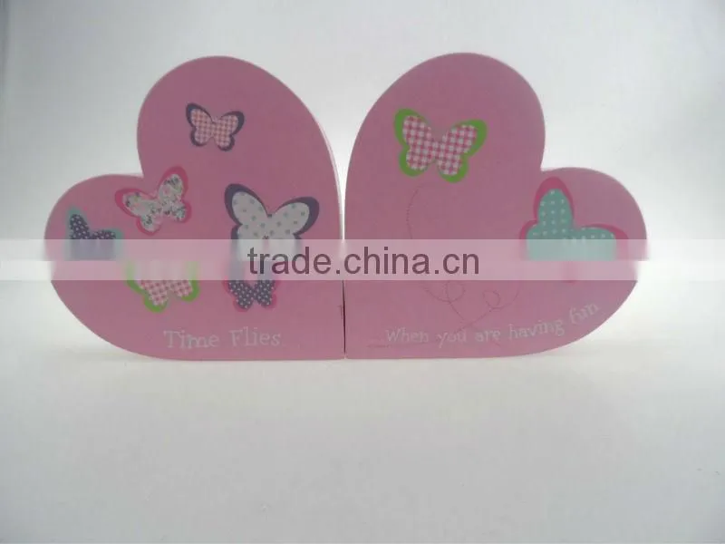 hearted decorative MDF wooden Bookends