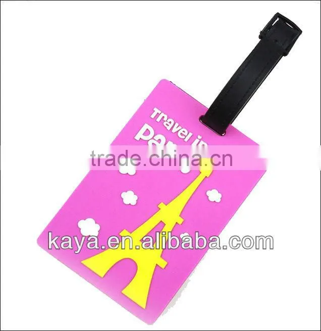 Custom design promotional round shape plastic luggage tag