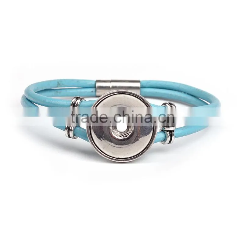 2015 new 18mm Ginger Snap Button Bracelet DIY charm Interchangeable handmade pulseras Snap Bracelets