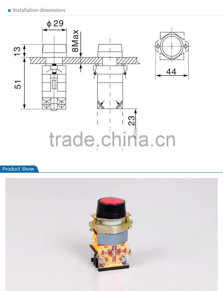 SAIP/SAIPWELL Plastic High Quality Push Locking Button