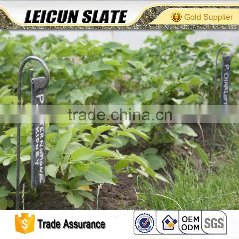 Factory Direct Price Handmade Black Slate Plant Marker With Metal Rod