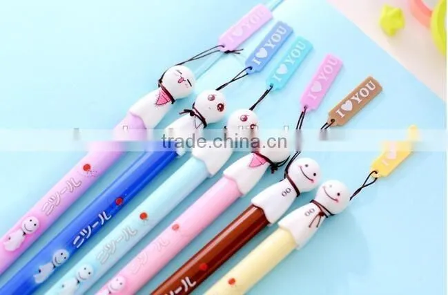 0.38mm Cute Expressions Snowman Gel Pen Ink Marker Pen School Office Supply Escolar Papelaria