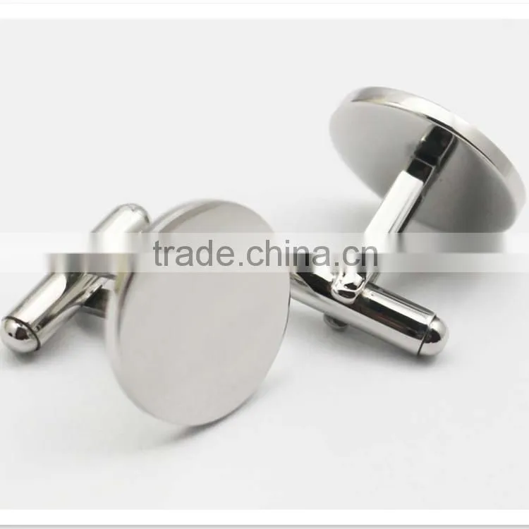 Blank Stainless Steel Rectangle Plain Silver Cufflinks For Men and Women