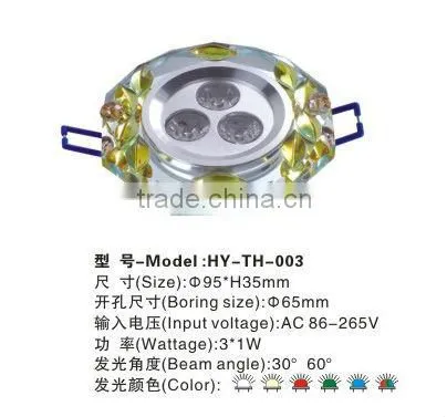 New 3w crystal Led downlight