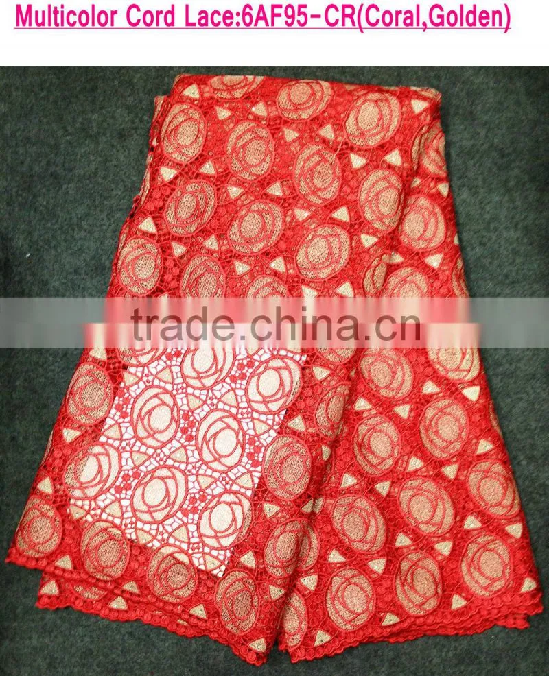 Latest cord lace popular african lady suit fabric beaded lace for evening dress