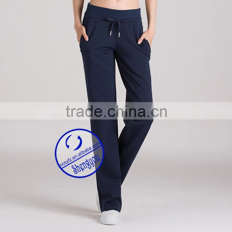 Wholesale custom made cotton blank women yoga jogger pants