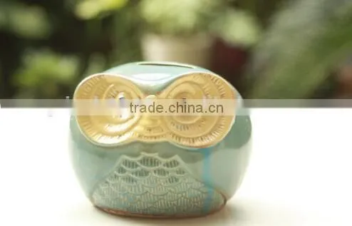 Ceramic decorative owl money box, piggy bank, money saving box