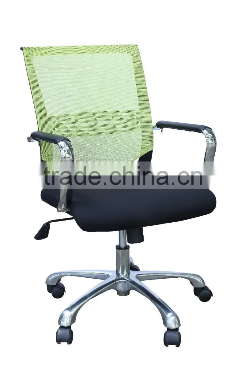 Middle back chair swivel aluminum frame nylon caster office furniture china
