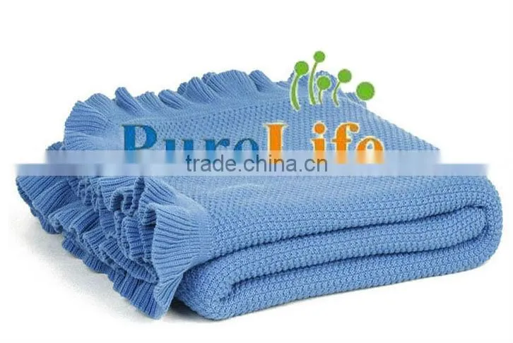 SZPLH Knitted Ruffle Cotton Blanket And Shawl