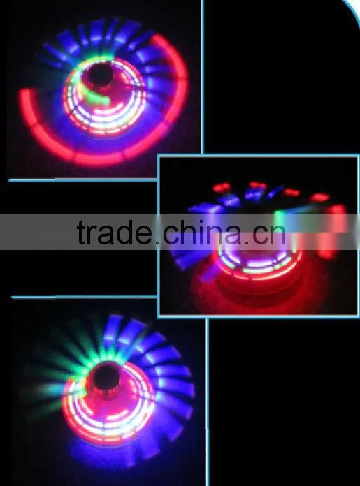 Plastic magic gyro fan spinning top with light music