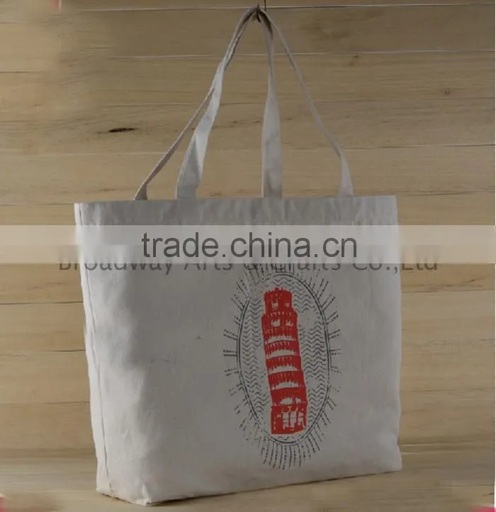 Top quality waxed canvas shoulder tote bag leather handle