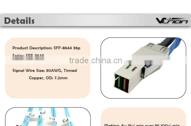 1 Meter external Mini SAS HD SFF-8644 to 4 X SATA Cable