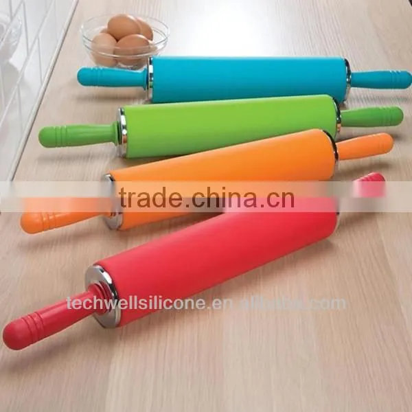 ABS and silicone material non-toxic colorful silicone rubber rolling pin