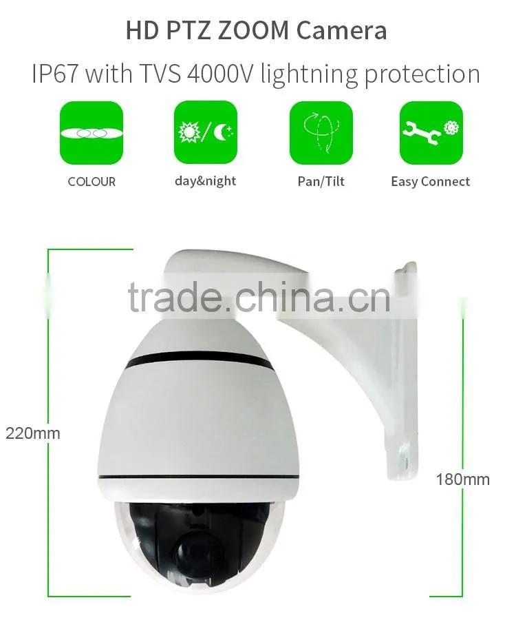 Vitevision vandalproof 10x optical zoom PTZ camera of IR high speed outdoor CCTV dome camera