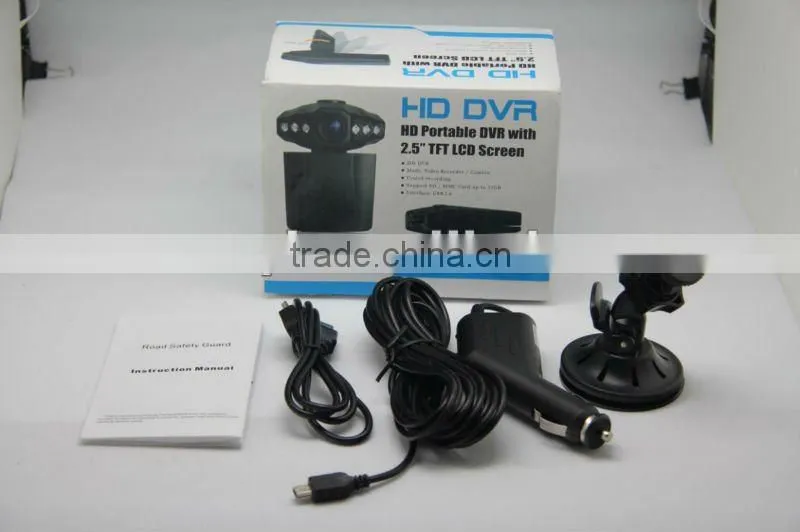 0.3 MegaPixel 720p 2.5 inch Car DVR Blackbox with 6 led sensor light /CAR recorder