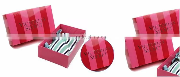 Printed ODM rectangle shape spot color printing hat underwear paper lingerie packaging box