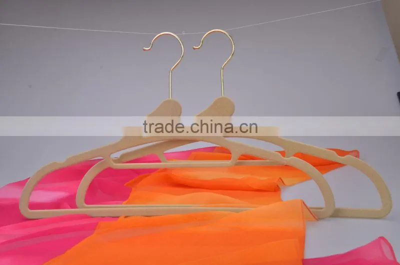 LEC-F5028 luxury lady's top coat hanger flock hanger