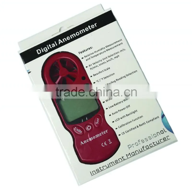 LCD Digital Hand-held Wind Speed Gauge Meter multifunction Measure Anemometer Thermometer and temperature