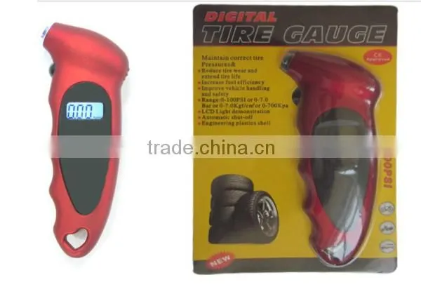 LCD Display Digital Tire Pressure Gauge with Blue LED backlight for testing car ,truck and SUV